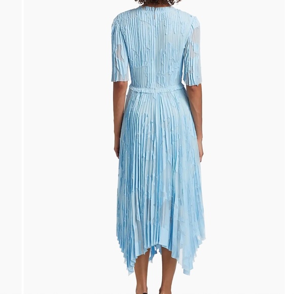 NWOT Jason Wu blue floral pleated fit/flare midi dress,0, GD1140 - Picture 3 of 3